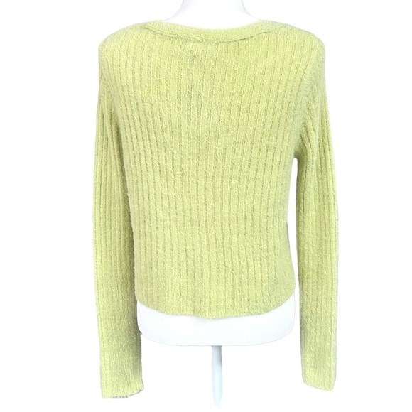 🎁 Sincerely Jules Lime Green Soft Cardigan Sweater Size M - Picture 4 of 10